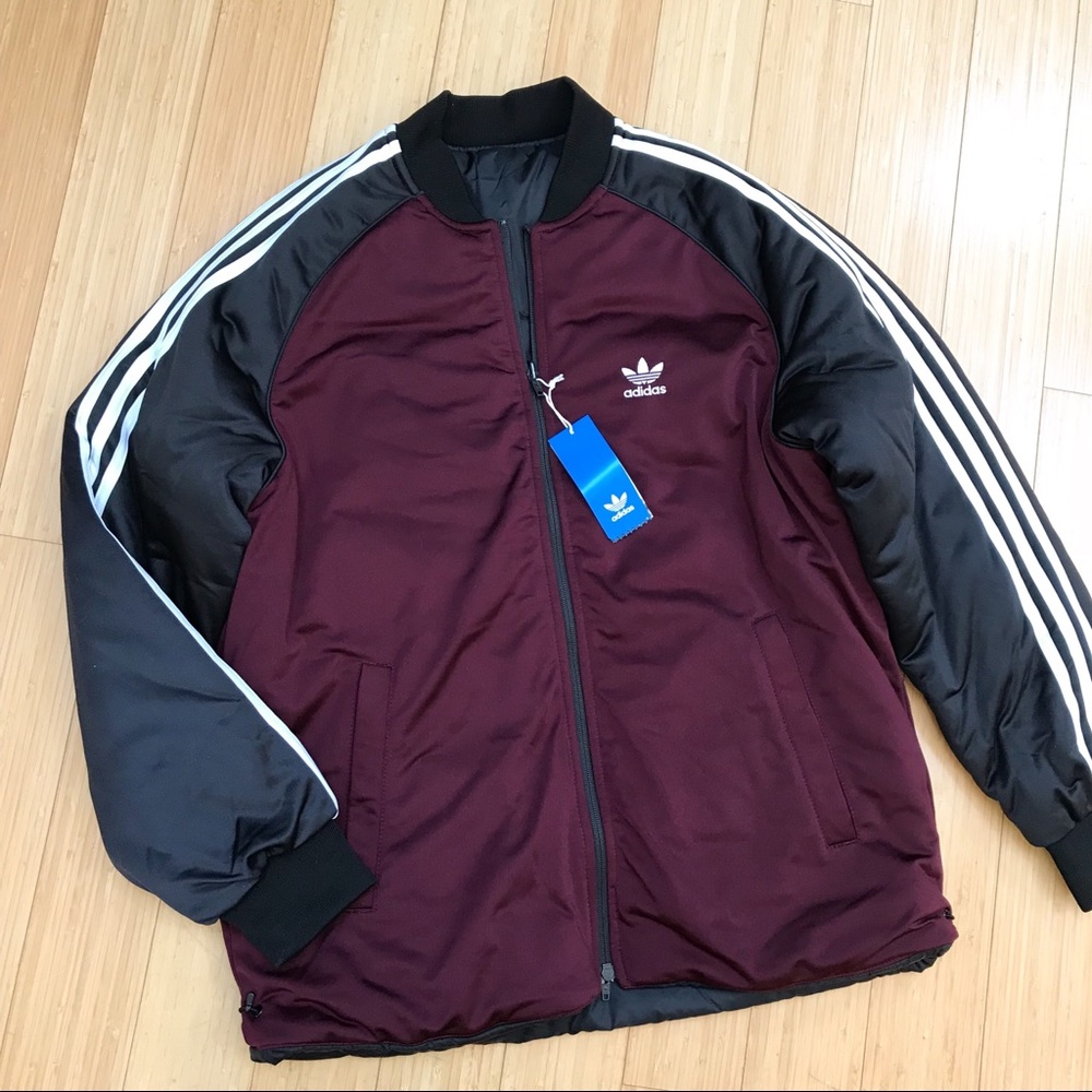 adidas Maroon and Black Jacket